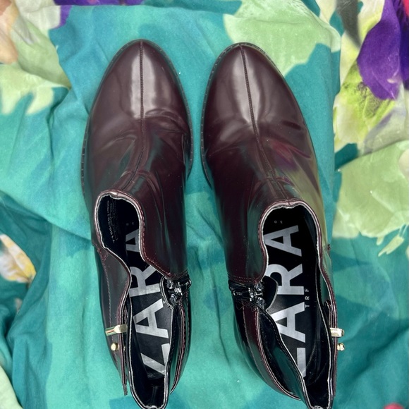 Zara Maroon/Black ankle boots - Picture 9 of 9